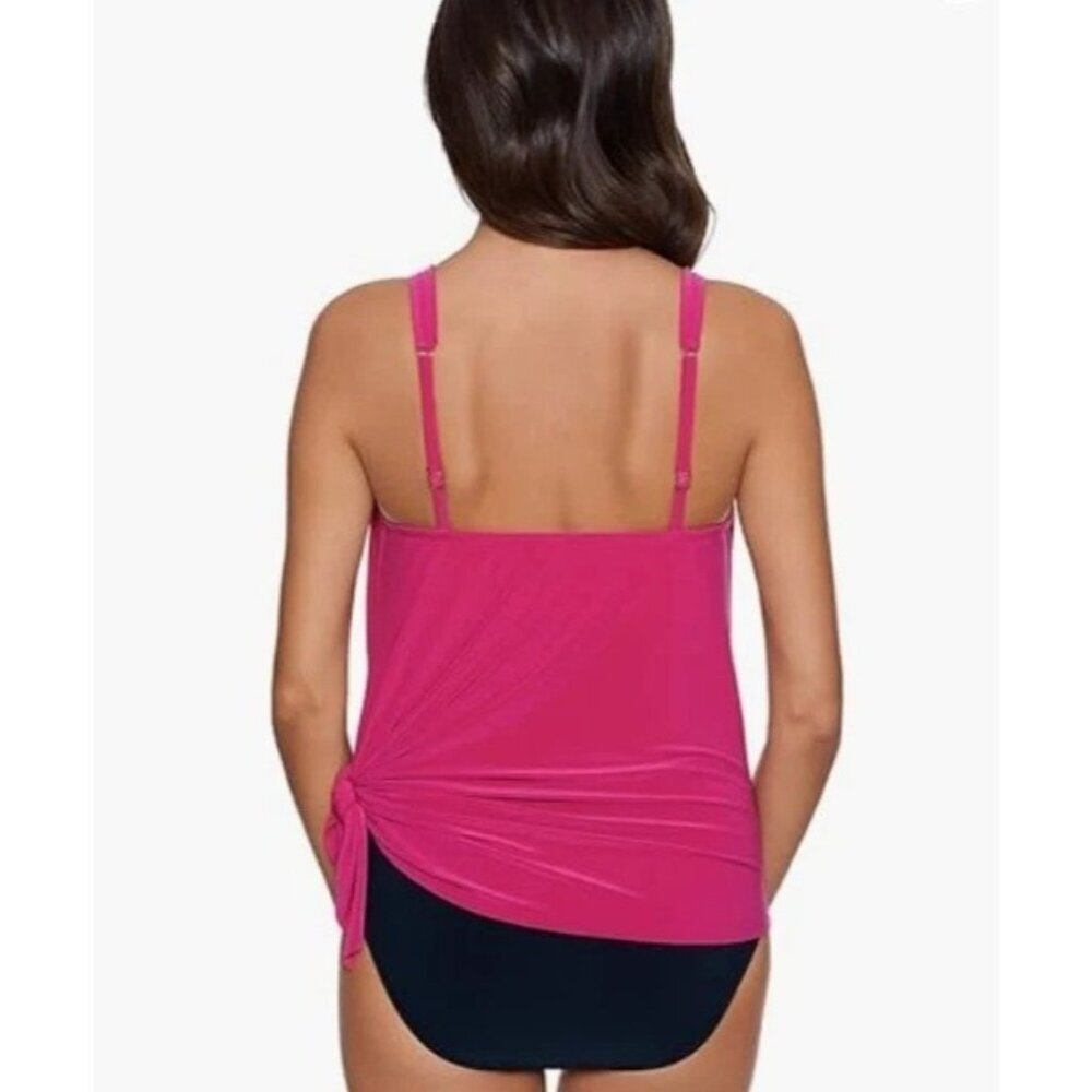 Magicsuit Women's 8 Ruby Red Asymmetrical Tankini Top K1245 - Picture 2 of 9